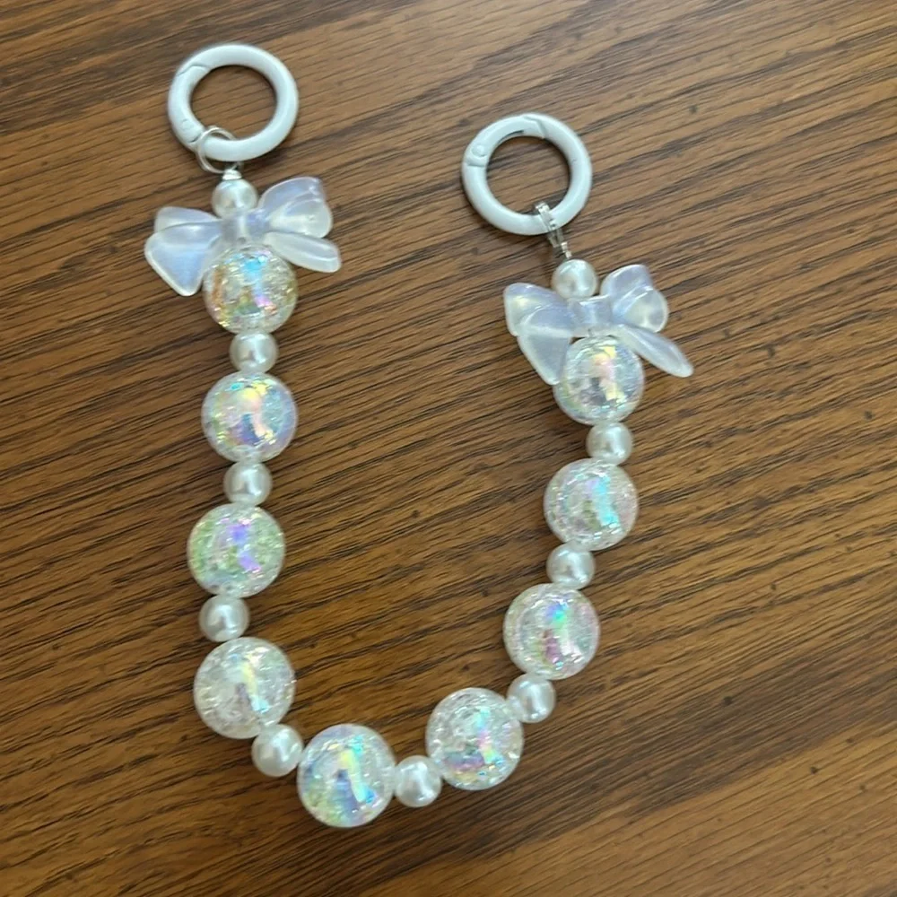 Beaded charm keychain